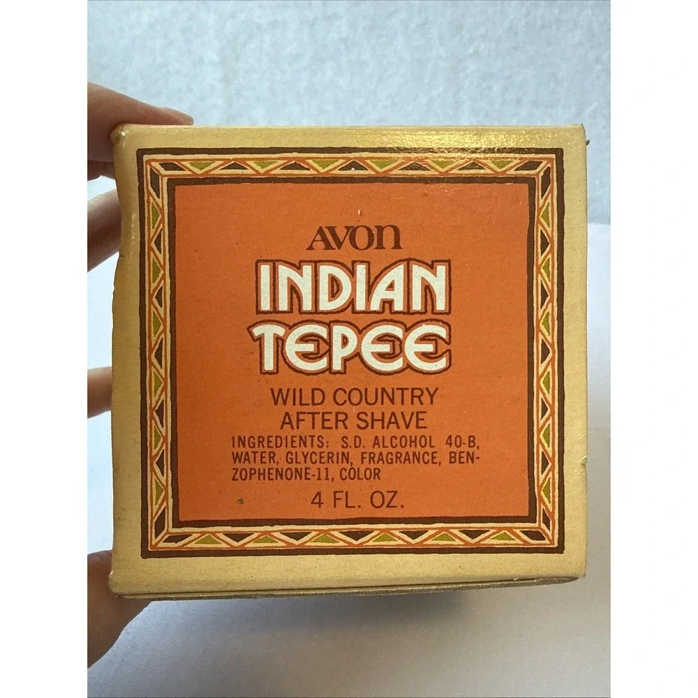 Vintage 1974 Avon Indian Tepee Decanter Bottle Full With Box Wild Country 4oz